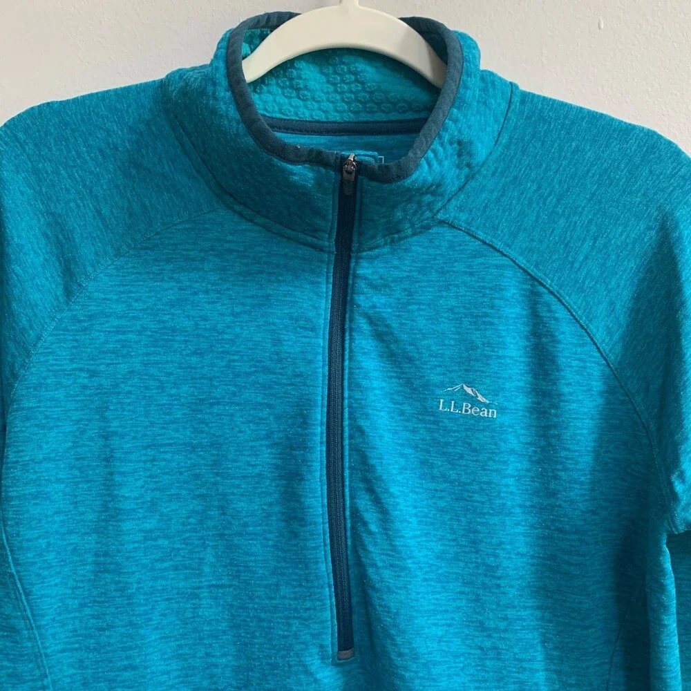 LL Bean 1/4 Zip Fleece Top Women's S Blue Hike Camp Long Sleeve Outdoor Pullover - Picture 2 of 8